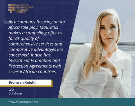 Bronwyn Knight CEO of Grit Group listed on the Stock Exchange of Mauritius